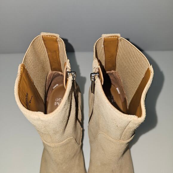 Donald Pliner Labell Ankle Boot Womens 9 Tan Suede Platform Heel Fall Fashion - Picture 10 of 15